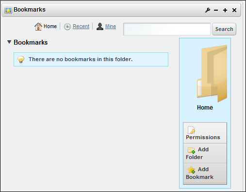 Figure 12.8: Initially, no bookmarks are listed in this form until theyre created.
