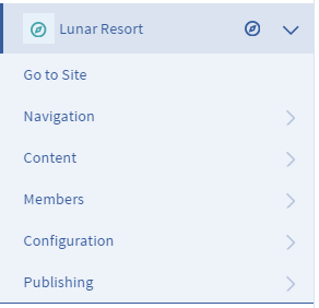 Figure 1: Your sites content resides in the Site Administration menu.