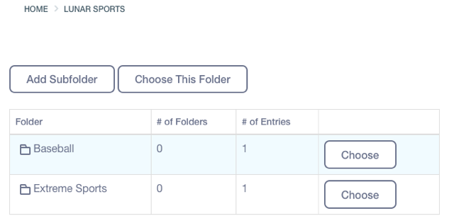 Figure 5: Choose the folder to move the item to.