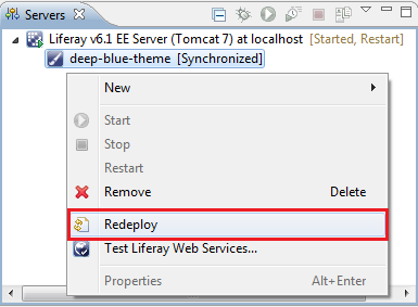 Figure 5.3: How to redeploy your theme plugin