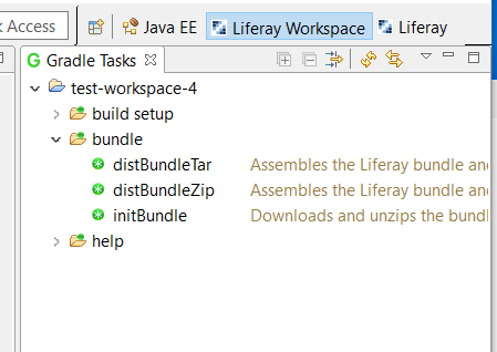 Figure 3: The Gradle Task toolbar offers Gradle tasks and their descriptions, which can be executed by double-clicking them.