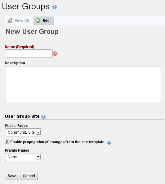 Figure 15.5: Creating a New User Group