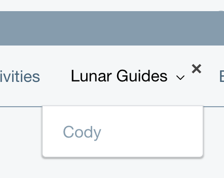 Figure 2: The page Cody is now nested under Lunar Guides page.