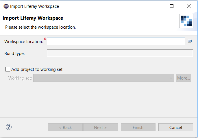 Figure 6: You can import an existing Liferay Workspace into your current Dev Studio session.