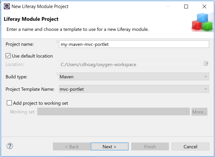 Figure 2: The New Liferay Module Project wizard lets you generate a Maven project.