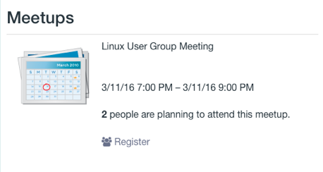 Figure 3: Meetups allow users to schedule meetings and hangouts.