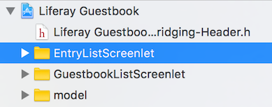 Figure 1: After adding the EntryListScreenlet folder, your project should look something like this.