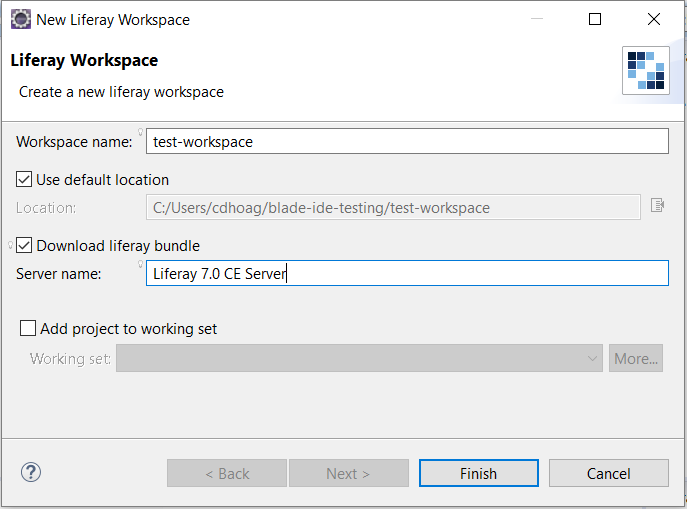 Figure 2: Liferay Developer Studio provides an easy-to-follow menu to create your Liferay Workspace.