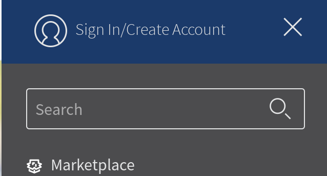 Click the hamburger menu to sign in or create an account.