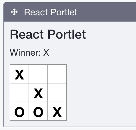 Figure 1: You can play the game Tic-tac-toe with this sample portlet.