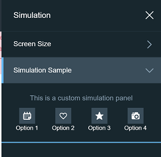 Figure 1: A simulation panel app adds new functionality to the Simulation Menu.