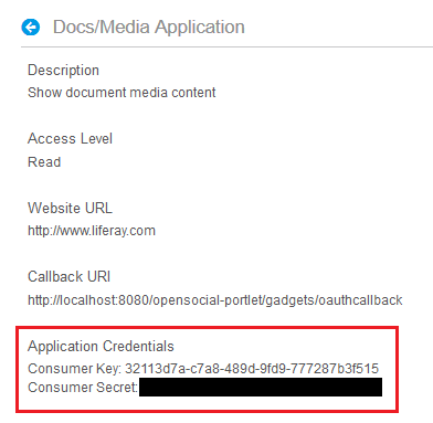 Figure 14.x: Youll need the application credentials to implement OAuth in your application.