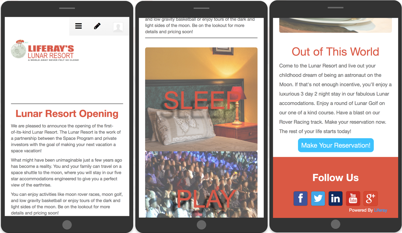 Figure 1: With the updates to the CSS, the theme now responds well to the Smartphone.
