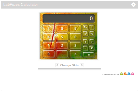 Figure 10.13: The calculator gadget displays seemlessly on your page.