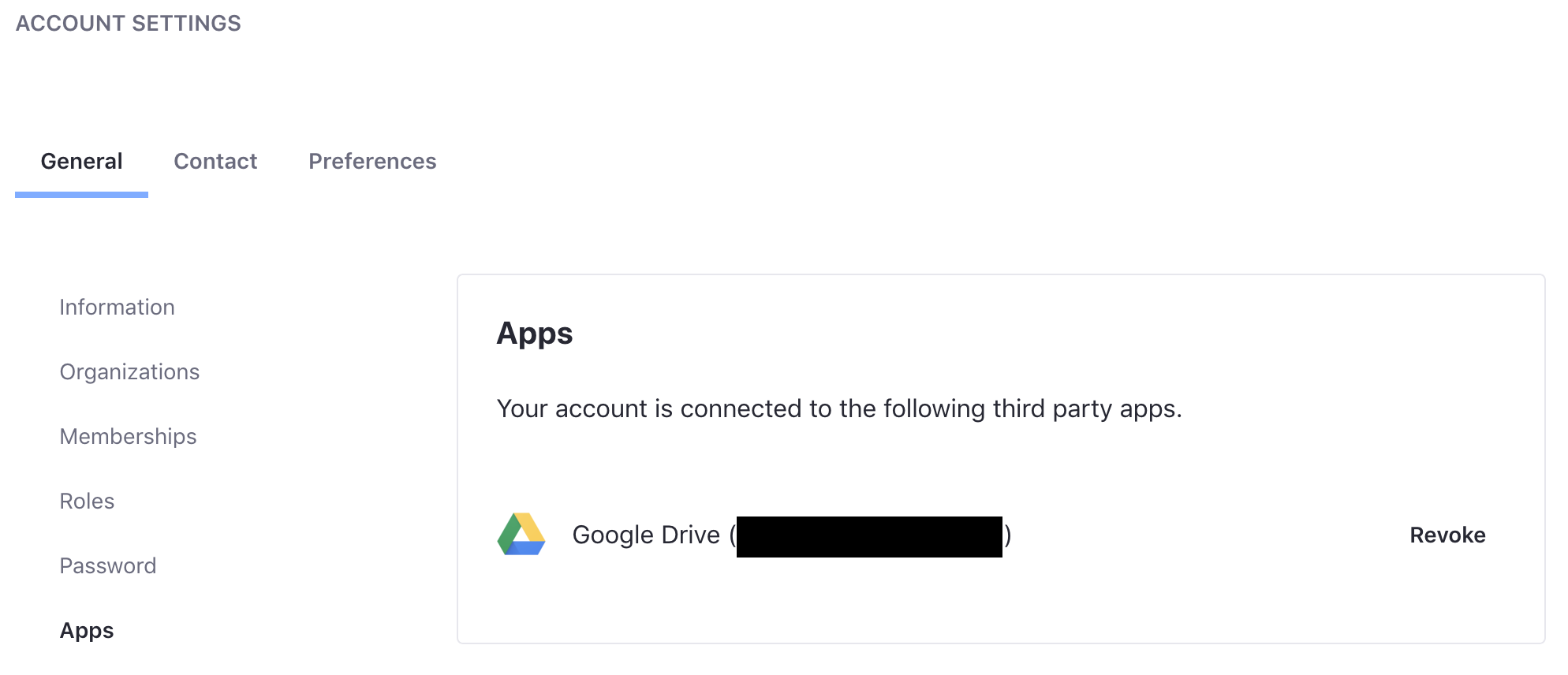 Figure 1: You can unlink your Google account from the portal.