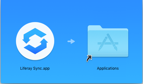 Figure 1: Drag the Liferay Sync icon to the Applications folder.