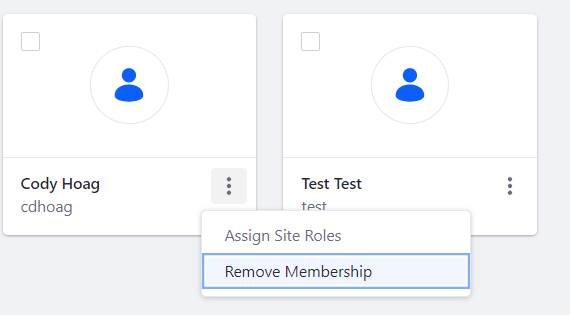 Figure 3: Selecting to remove a user. 