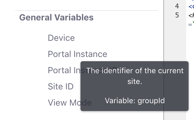 Figure 1: You can hover your pointer over a variable for a more detailed description.