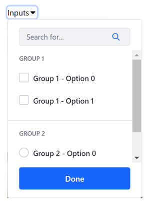 Figure 3: Inputs can be included in dropdown menus.