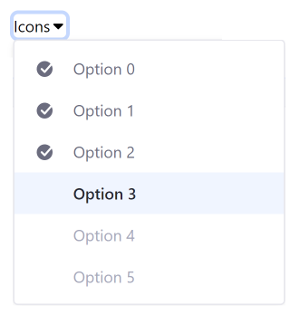 Figure 4: Icons can be included in dropdown menus.