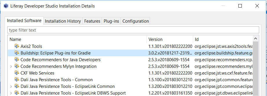 Figure 1: Navigate to Help → Installation Details to view plugins included in Dev Studio.
