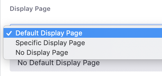 Figure 1: You need to add the Display Page selection to your content types create/edit page to define the Display Page for each instance of that asset.